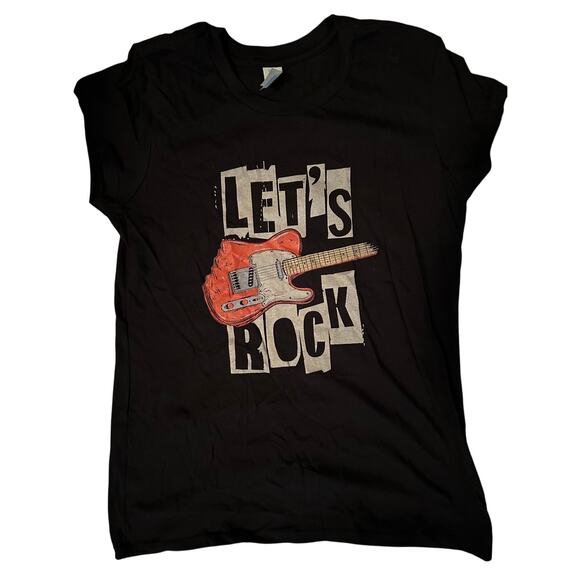 NWOT District Very Important Tee Youth Size Black T Shirt Let's Rock Size Medium - Picture 1 of 4